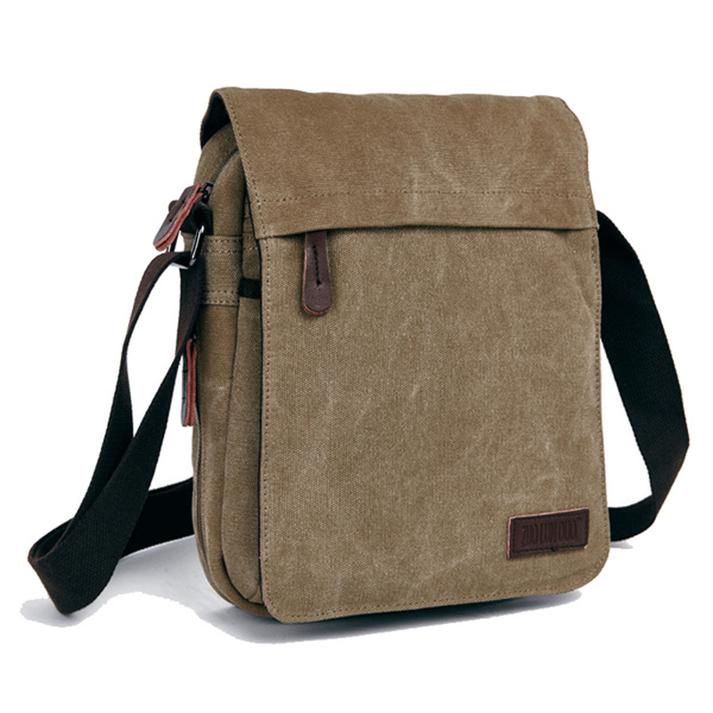 Men Women Canvas Leisure Multi Pocket Crossboby Bag Capacity Shoulder Bag - MRSLM