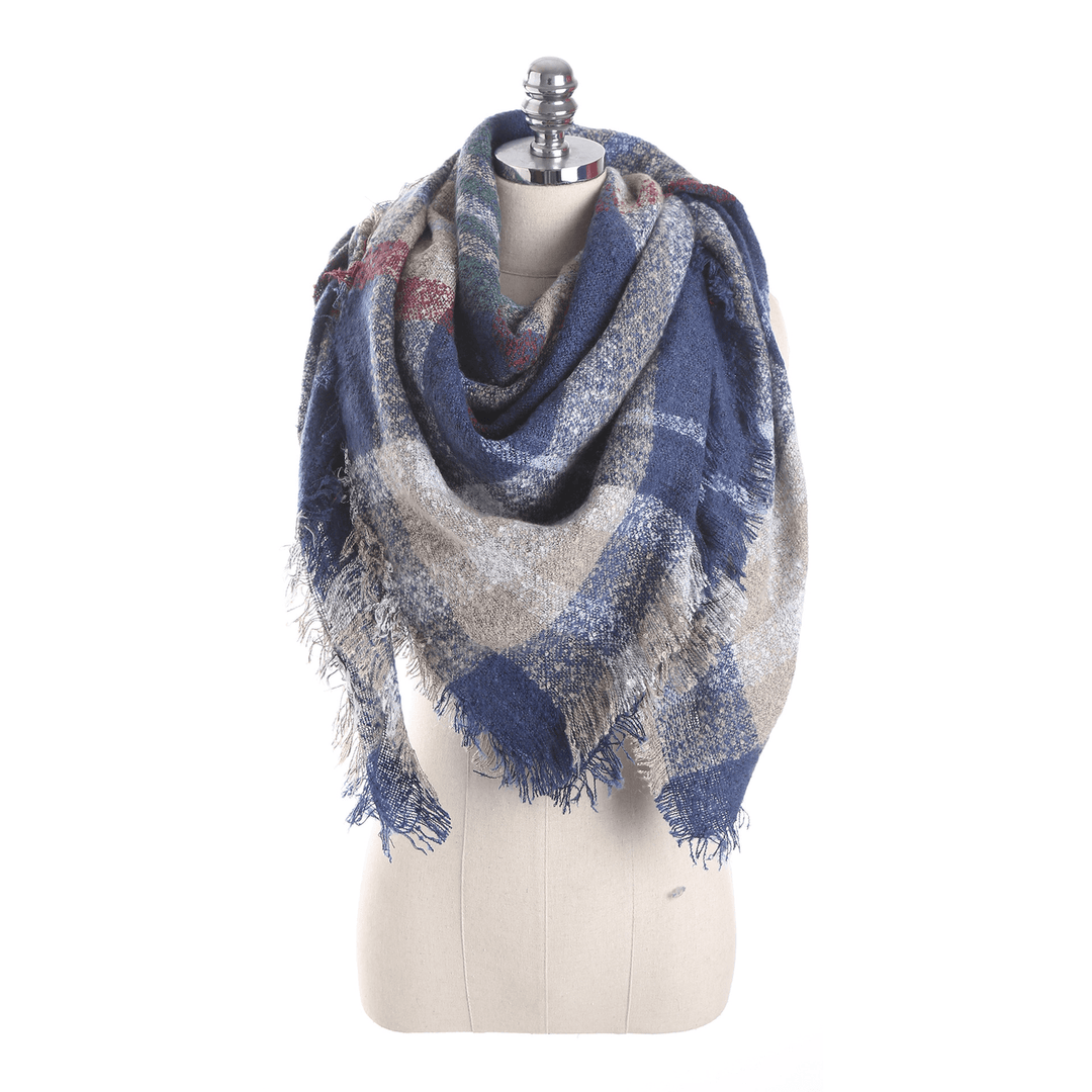 Women'S Color Matching Lattice Scarf - MRSLM