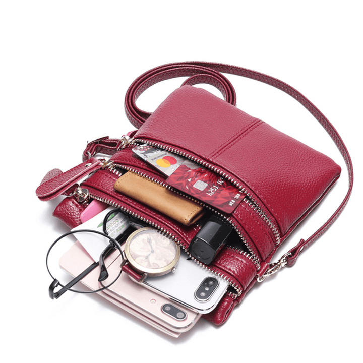 Women Genuine Leather Multi-Function Phone Bag - MRSLM