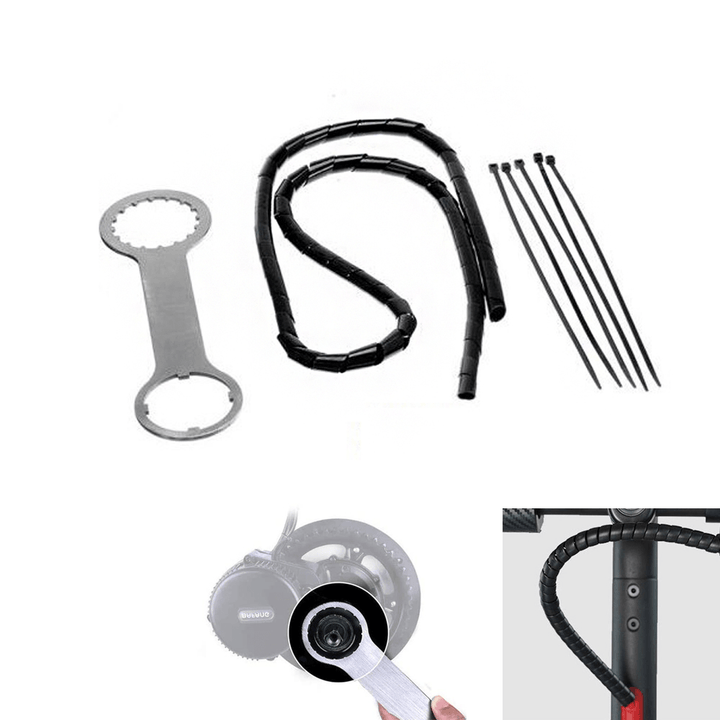 BAFANG Wrench 1M Line Organizer Spiral Wrap Protector 5 Pcs Bandage Electric Bike Accessories - MRSLM