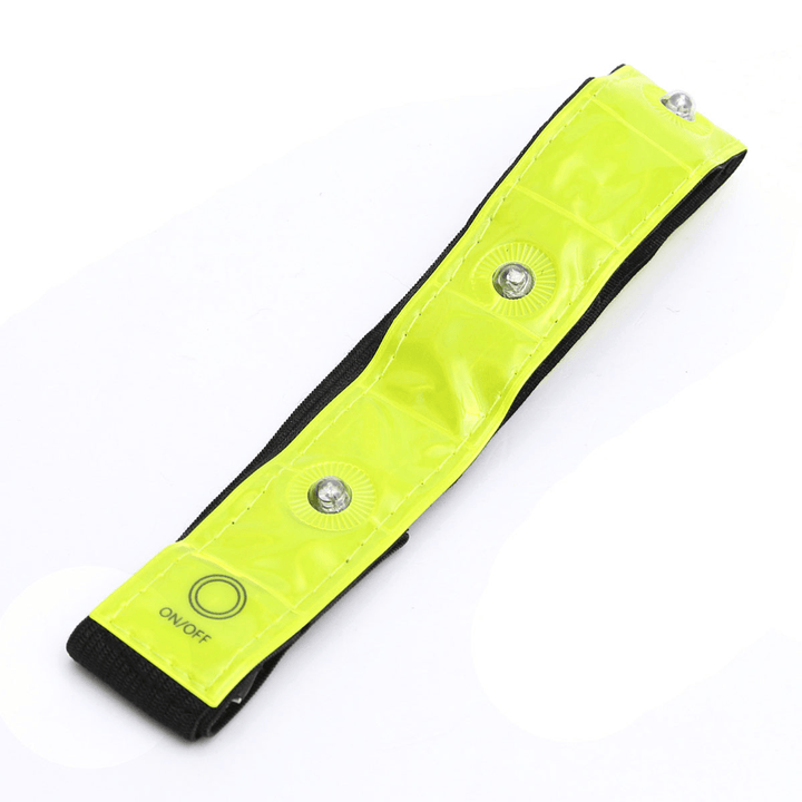 Safety Yellow Armband Light Reflective Bands Night Warning Riding Flashlight for Running Cycling Jogging Walking - MRSLM