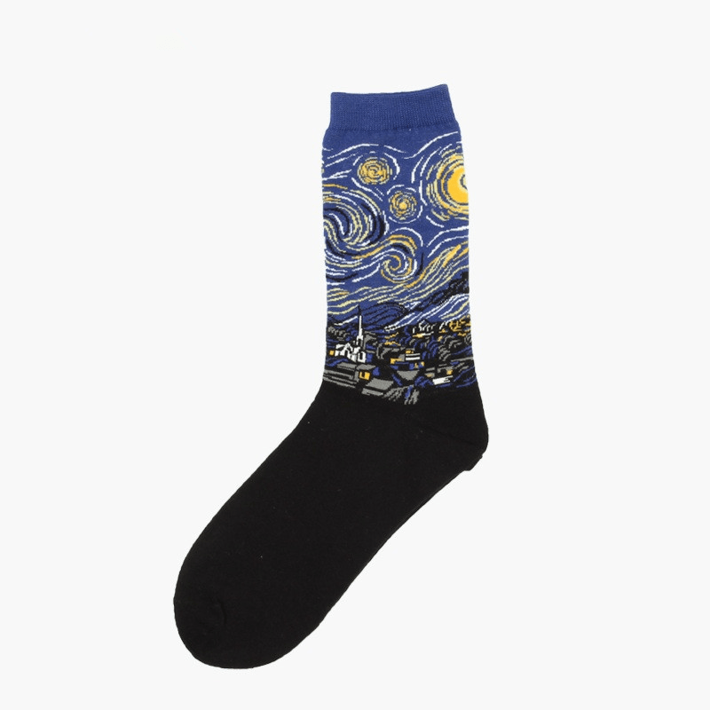 Unisex Mona Lisa Oil Painting Cotton Tube Socks - MRSLM