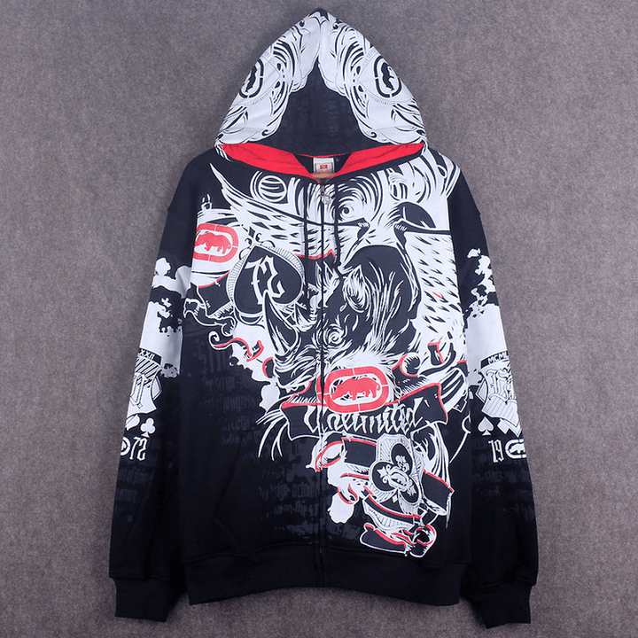 Fashionable Men'S Graffiti Hooded Jacket - MRSLM