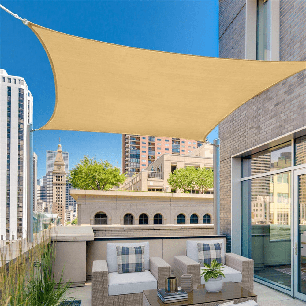 3X5M Sun Shade Rectangle 95% UV Resistant Waterproof Breathable Canopy Awning - MRSLM