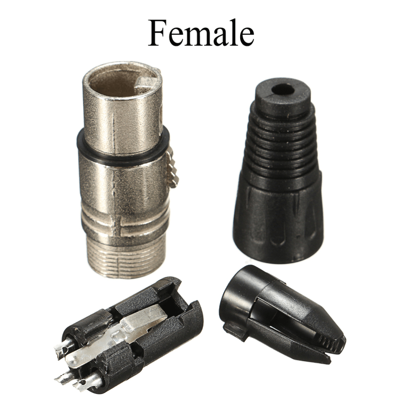 10 Pair XLR 3 Pin Male Female MIC Snake Plug Audio Microphone Adapter Microphone Cable Connector - MRSLM