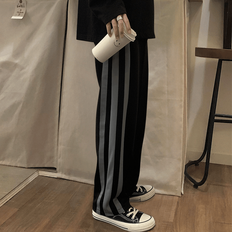 Spring Striped Mopping Pants Men'S Straight Casual Pants Trend Hip-Hop Pants - MRSLM