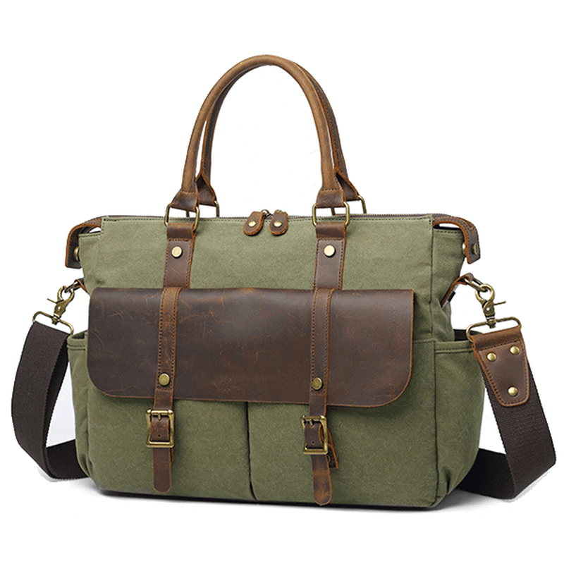 Men Outdoor Travel Handbag Vintage Crossbody Shoulder Bag Canvas Designer Bag - MRSLM