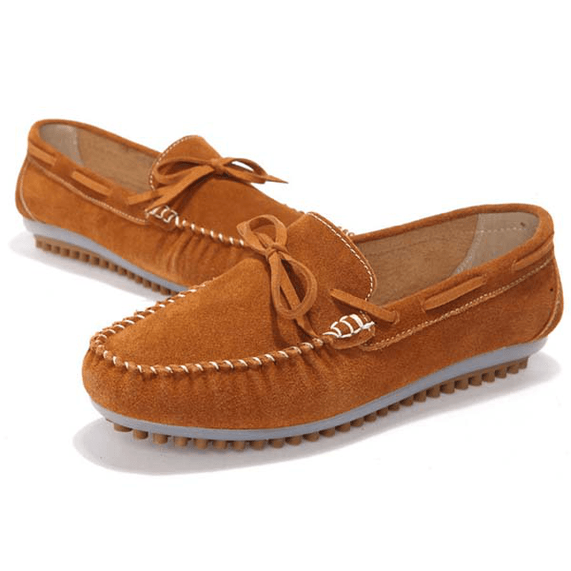 Women Casual Flat Shoes Lace up round Toe Flats Soft Sole Flat Loafers - MRSLM