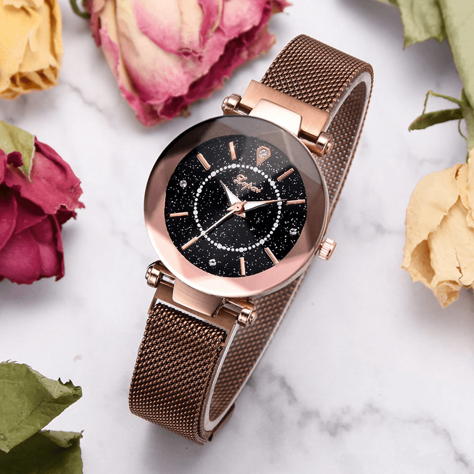 LVPAI P833 Star Dial Shining Unique Design Women Wrist Watch Full Steel Quartz Watches - MRSLM