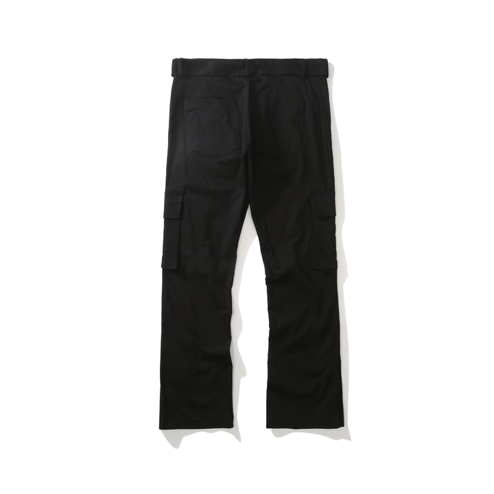 Ribbon-Breasted Trousers with Trouser Slits Retro Casual Micro-Flared Pants - MRSLM