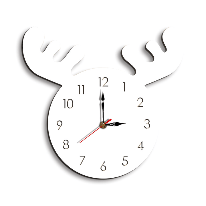 Wapiti Head Creative Wall Clock Living Room Home Cartoon Children'S Clock - MRSLM