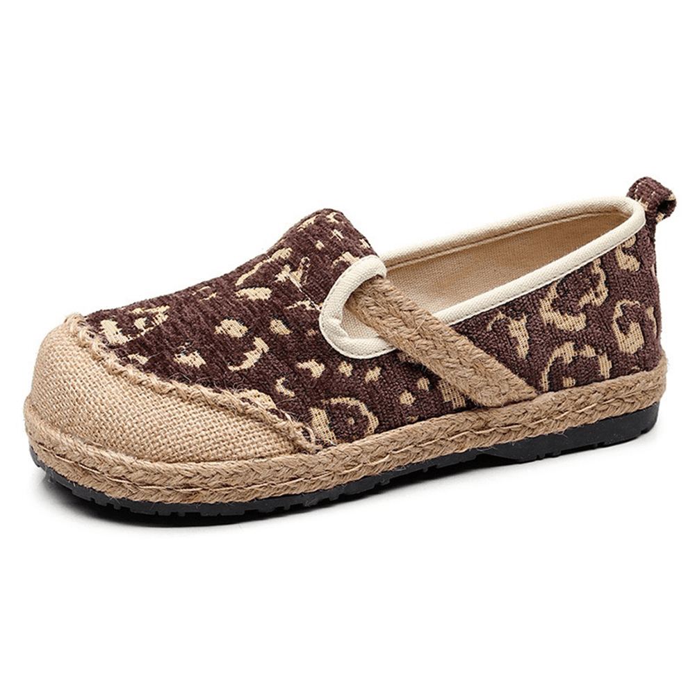 Women Linen Handmade Espadrille Comfy Wearable Casual Loafers - MRSLM