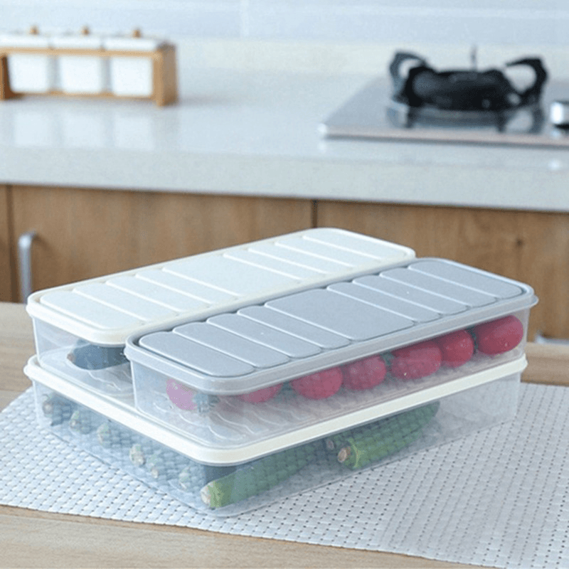 Plastic Transparent Single-Layer Sealed Box Food Refrigerator Storage Rack with Locking Lids - MRSLM