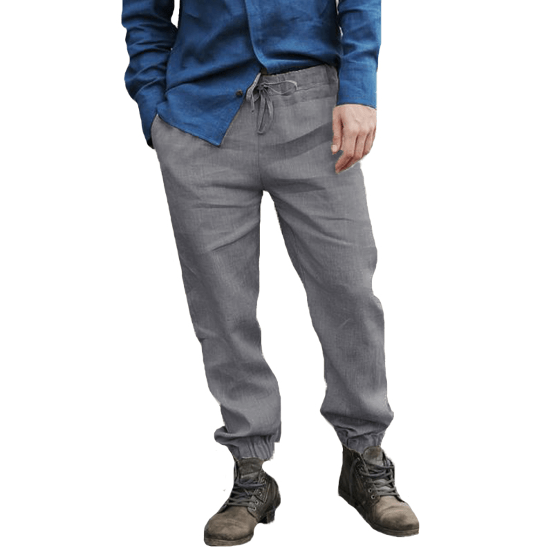 Mens Cotton Breathable Elastic Waist Casual Pants - MRSLM