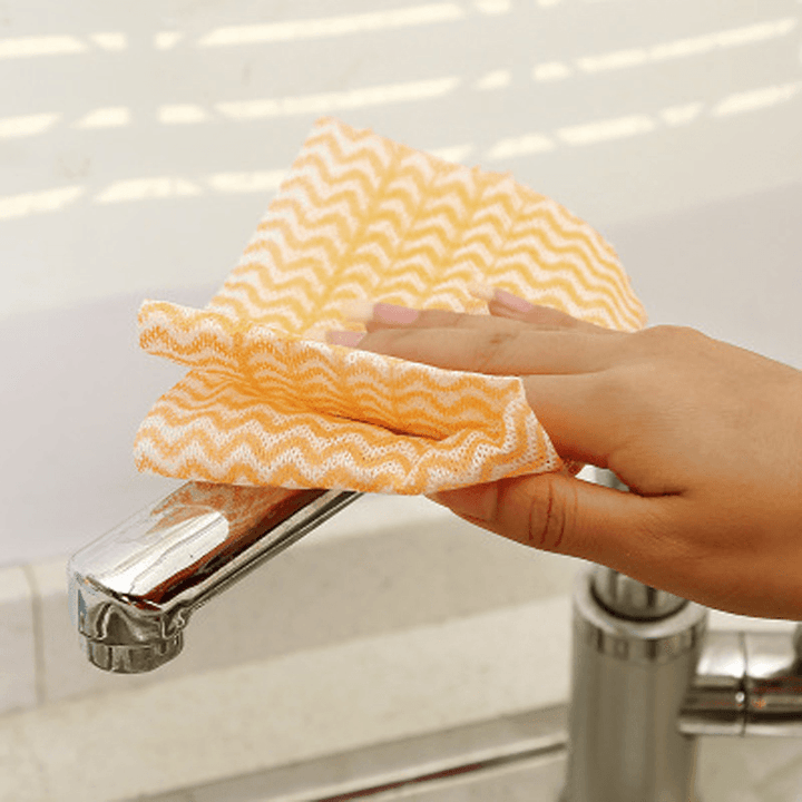 25 Pcs/Roll Non-Woven Kitchen Cleaning Cloths Disposable Multi-Functional Rags Wiping Scouring Pad Furniture Kitchenware Wash Towel Dishcloth - MRSLM