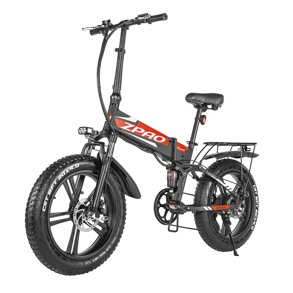 ZPAO 20In Fat Tire Folding Electric Bicycle 10Ah 48V 500W One Wheel Electric Bike 40Km/H Top Speed City E Bike - MRSLM