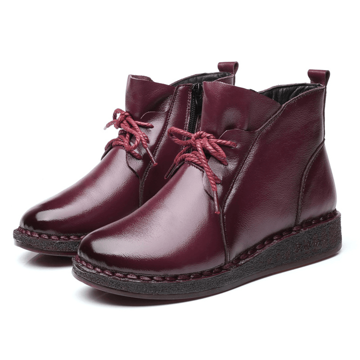 Casual Soft Leather Warm Boots for Women - MRSLM