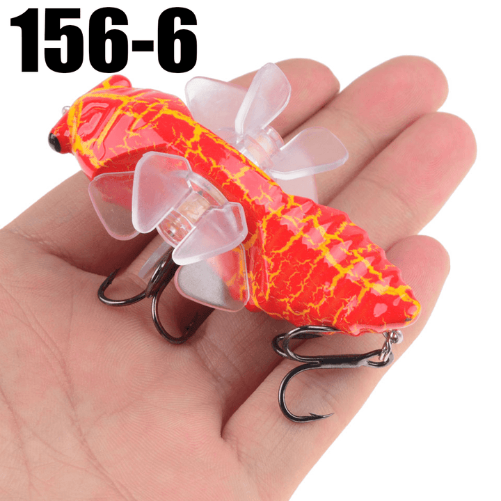 ZANLURE 1PSC 7.5Cm Artificial Bait Fishing Lure Insect Rotating Wings Swimbait Fishing Hook - MRSLM