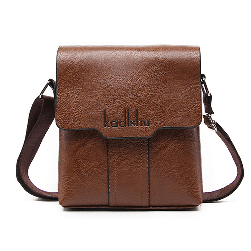 Men PU Leather Leisure Crossbody Bag Shoulder Bag - MRSLM