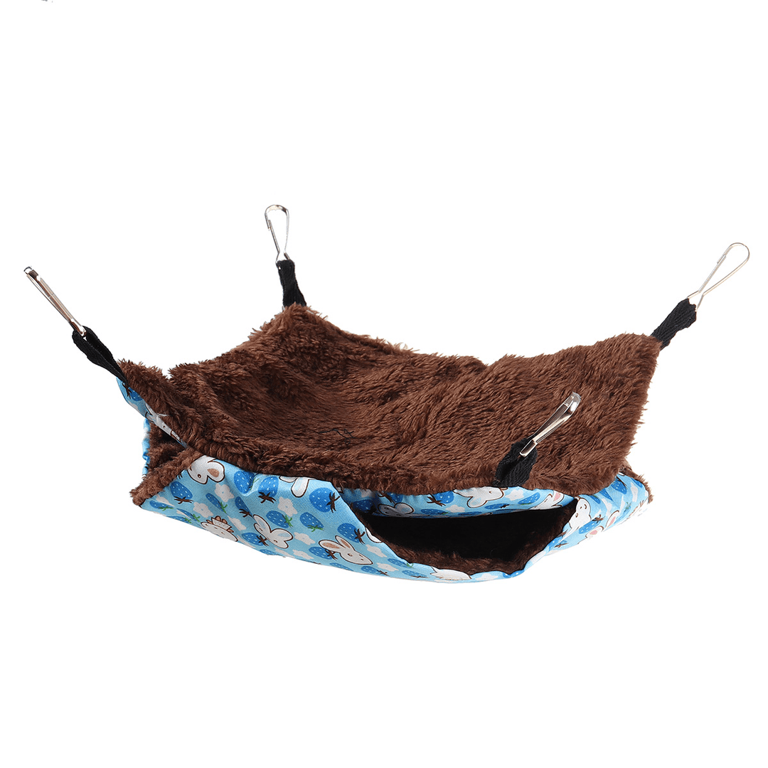 Pet Hammock Double-Layer Plush Fleece Soft Hanging Nests Sleeping Bed for Pet Home Decoration - MRSLM