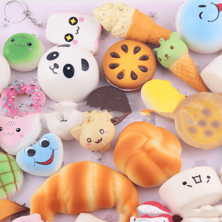 Toy Simulation Bread Cake Strawberry Panda Random Style Squeeze Music - MRSLM