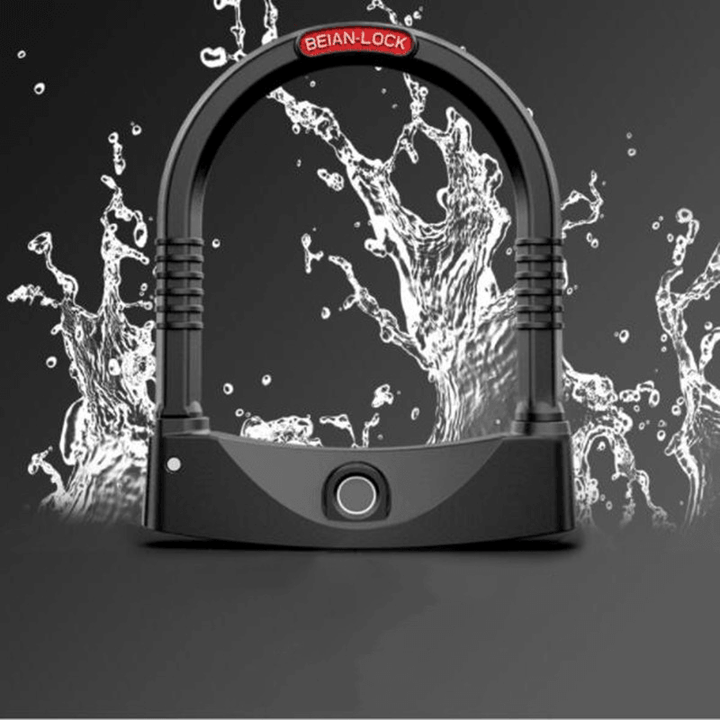 Smart Fingerprint U Lock Bicycle Scooter anti Theft Locker High Security Keyless Anti-Hydraulic Shear Door Lock Rechargeable Waterproof 0.5S Unlock CE ROHS Certification - MRSLM