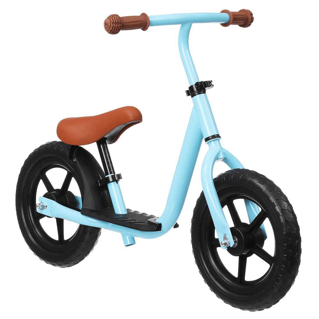 12'' Aluminum Balance Bike Adjustable Seat Handlebar Walking Learning Scooter with Footrest Children Gift - MRSLM