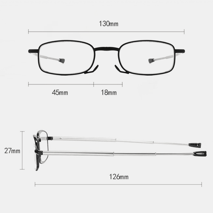 Unisex Anti-Blue Light Foldable Portable Telescopic Stretch Frame Parent Gift Reading Glasses Presbyopic Glasses - MRSLM