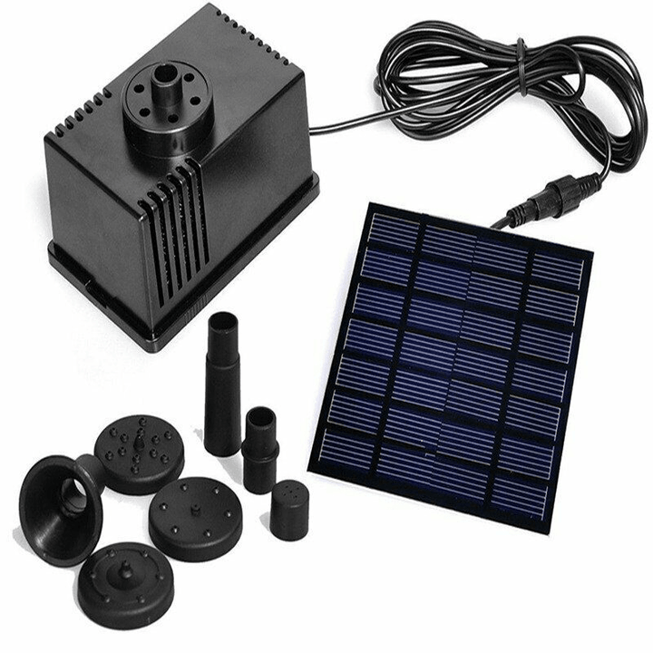 7V/1.5W Solar Panel Powered Water Pond Pump 6V/1.1W Home Garden Submersible Floating Fountains Pump - MRSLM