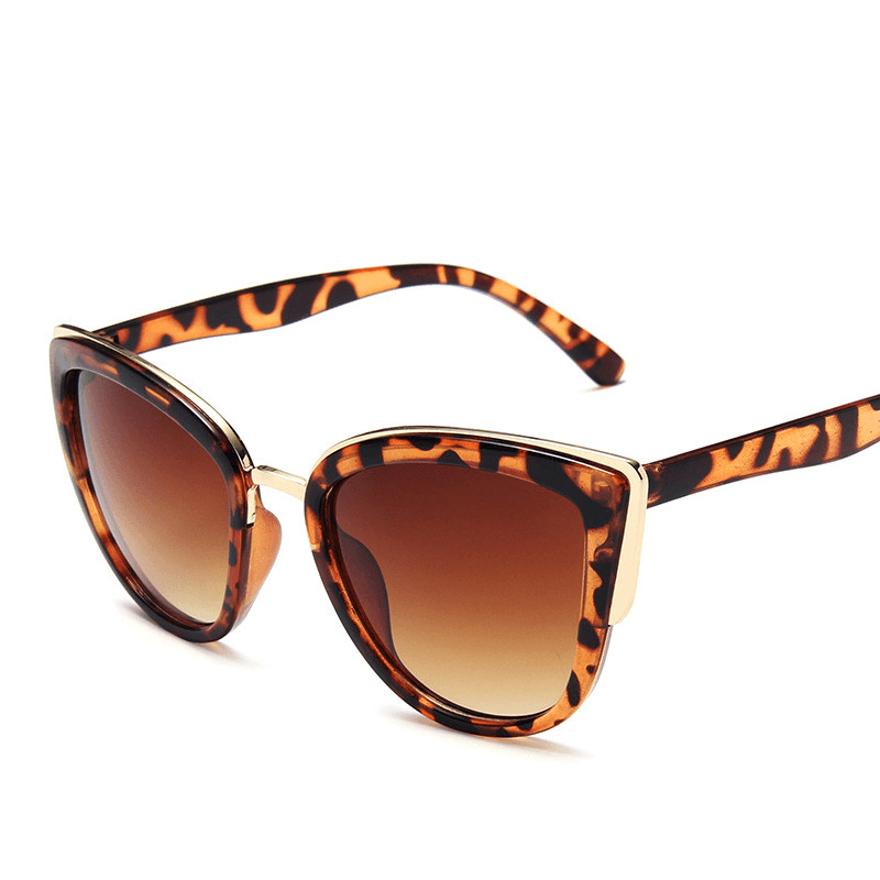 Ladies Fashion Cat Eye Sunglasses Personality Ins Wind Plastic Frame Glasses Leopard Print Color Cross-Border Aliexpress Sunglasses - MRSLM