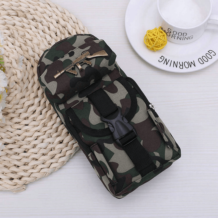 Army Fan Pencil Case Men'S Canvas Pencil Case - MRSLM