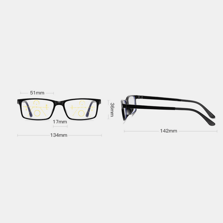 Unisex Anti-Blue Light Distance and near Dual Purpose Multi-Focus Zoom Reading Glasses Presbyopic Glasses - MRSLM