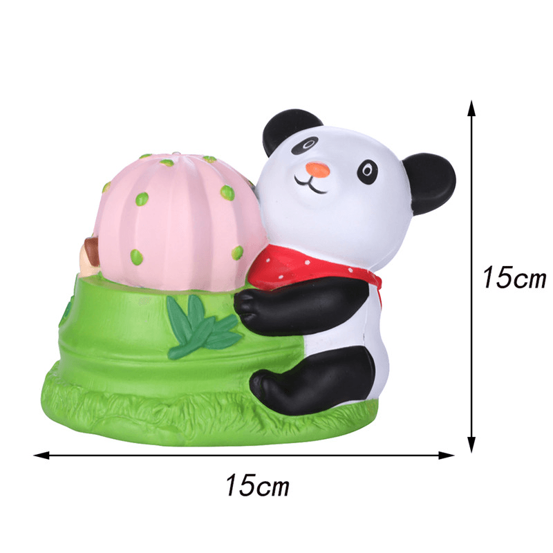 Vlampo Squishy Panda Potted 15CM Licensed Slow Rising with Packaging Collection Gift Soft Toy - MRSLM