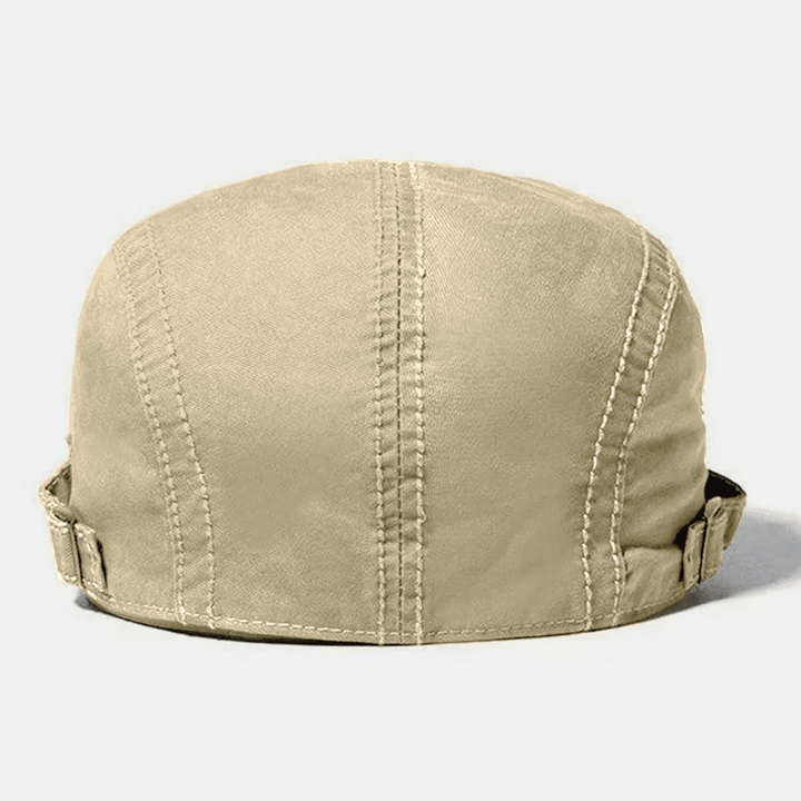 Collrown Men Patchwork Beret Cap Cotton Mesh Breathable Adjustable Contrast Color Ccasual Flat Cap Driver Hat - MRSLM