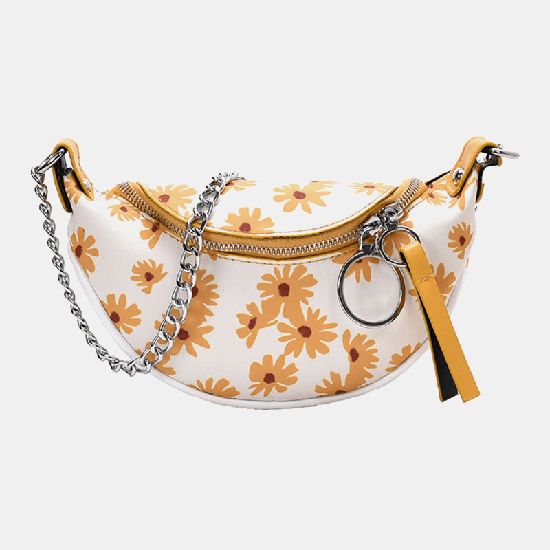 Women PU Summer Small Daisies Chest Bag - MRSLM