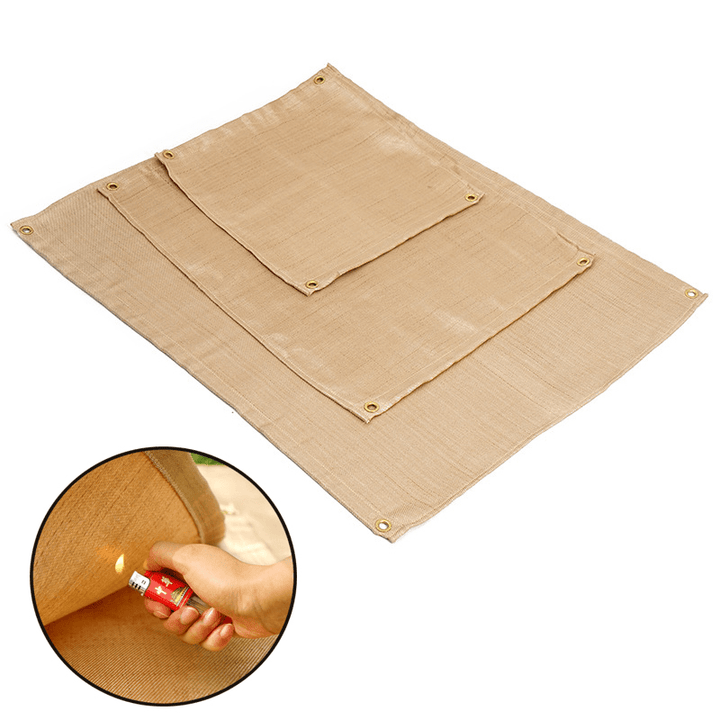 CLS Camping Fireproof Grill Mat Cloth Flame Retardant Ember Mat Blanket with Storage Bag for Outdoors Picnic Barbecue - MRSLM