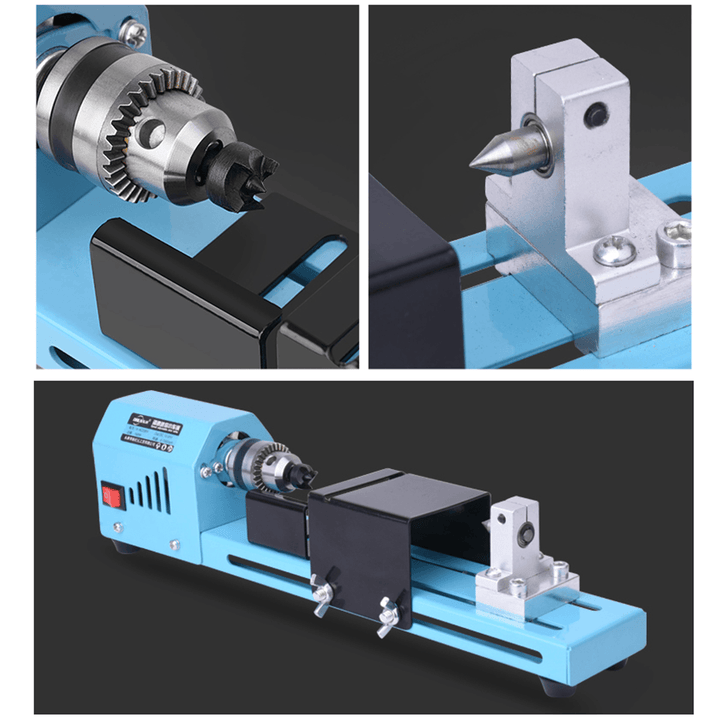 150W 12V-24V Mini Beads Machine Miniature Lathe DIY Woodworking Lathe Grinding Polishing Wood Working DIY Lathe Polishing Drill Rotary Tool - MRSLM