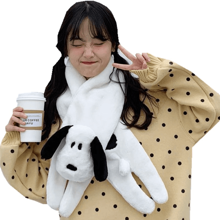 Japanese Retro Girl History Dog Three-Dimensional Cartoon Scarf - MRSLM