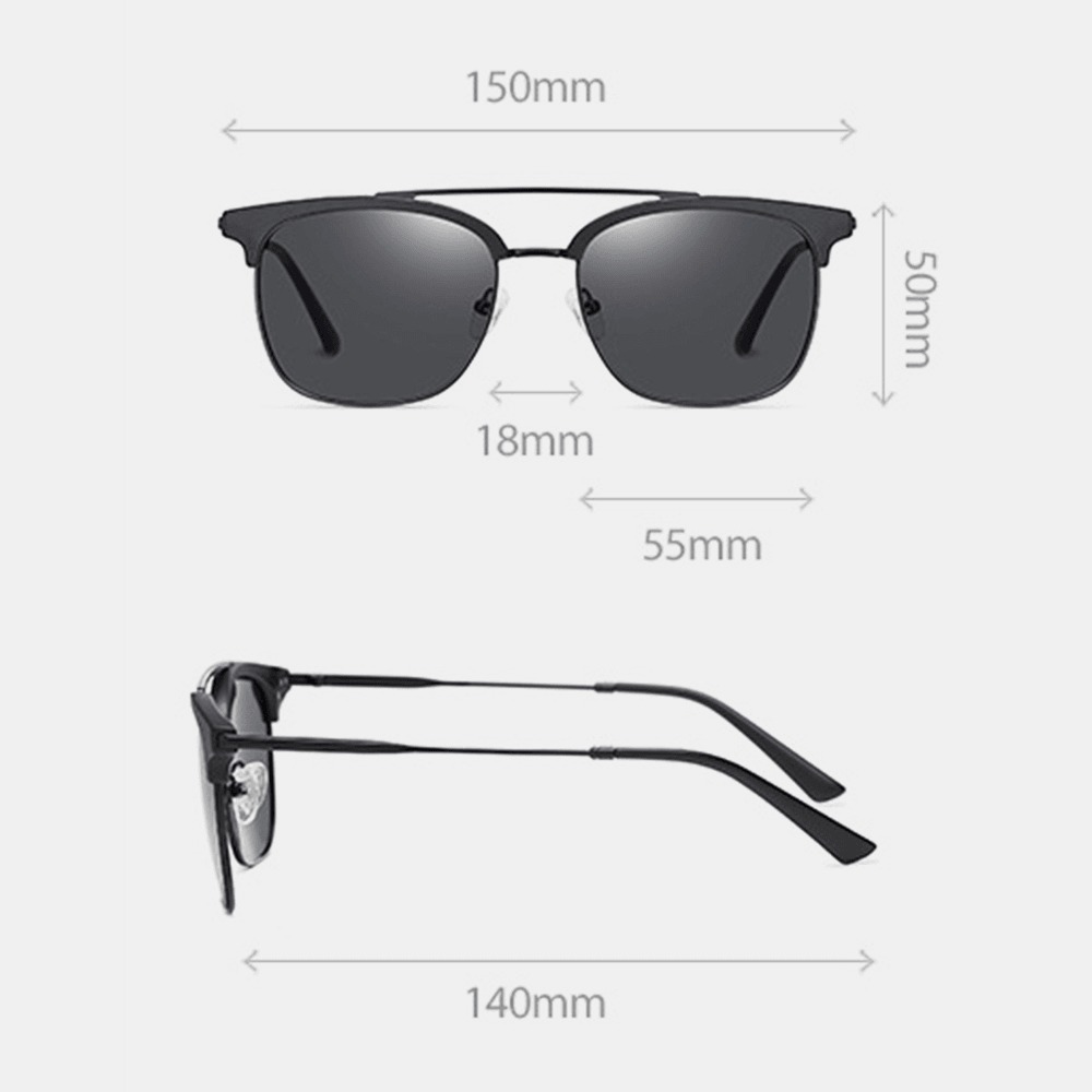 Men Super Light Oval Metal Full Frame Polarized UV Protection Sunglasses - MRSLM