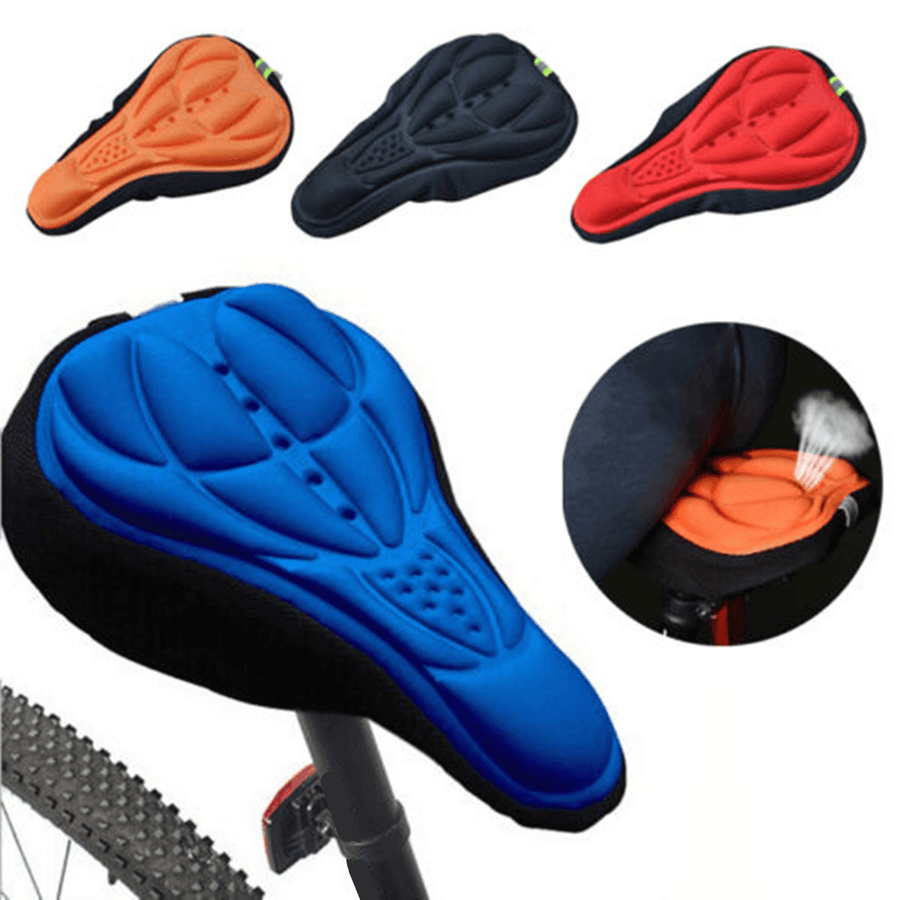 Outdoor Cycling 3D Bicycle Silicone Gel Pad Seat Saddle Cover Soft Cushion - MRSLM