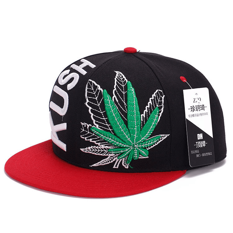 Korean Style Three-Dimensional Embroidery Big Maple Leaf Hip-Hop Hat - MRSLM