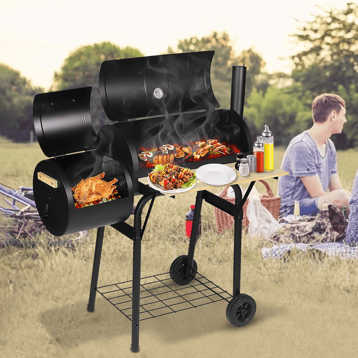 45'' Fire Pit BBQ Grill Meat Charcoal Cooker Outdoor Camping Picnic - MRSLM