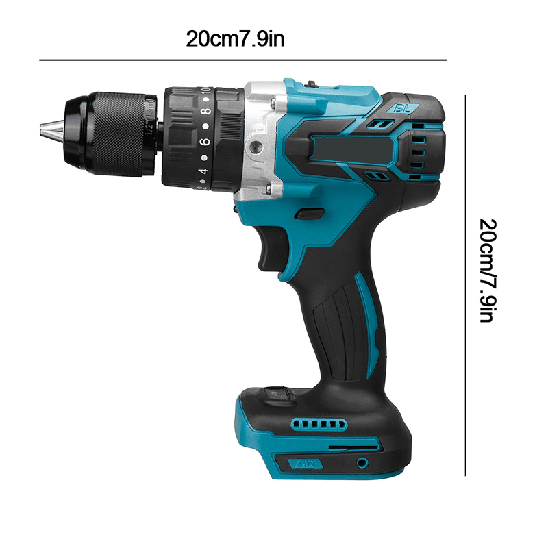 3 in 1 520N.M. Brushless Cordless Compact Impact Combi Drill Driver for Makita 18V Battery - MRSLM