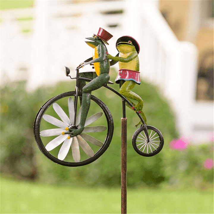 Animal Motorcycle Garden Pile Metal Crafts Wrought Iron Courtyard Garden Decoration Windmill - MRSLM