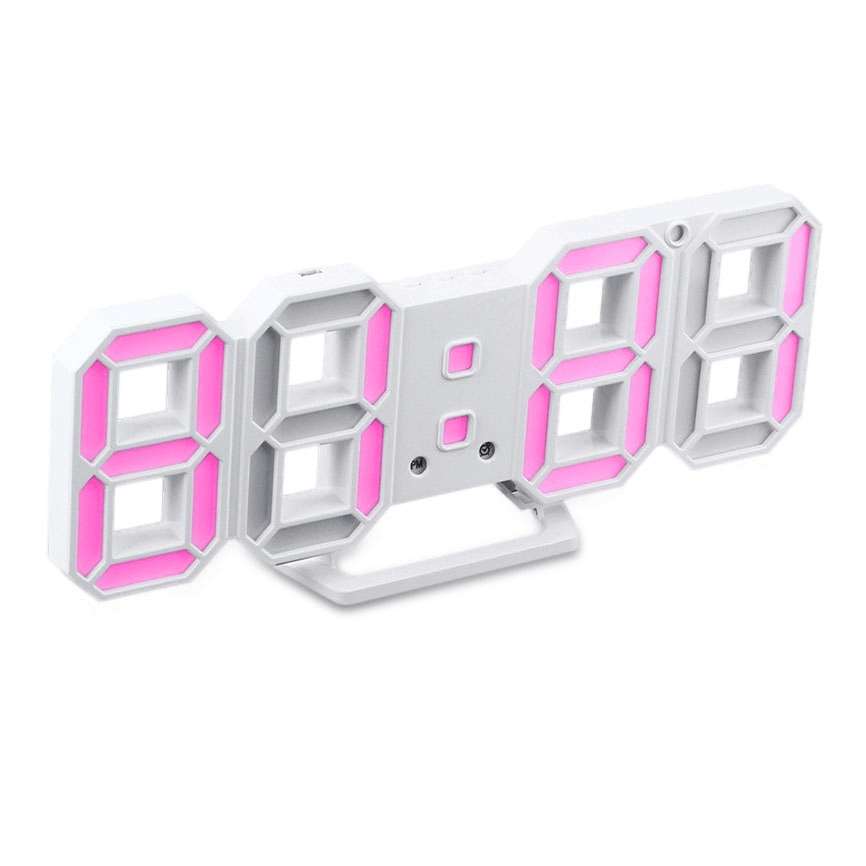 HC-28 Creative USB Charging 3D Digits Display Adjustable Brightness Alarm Clock - MRSLM