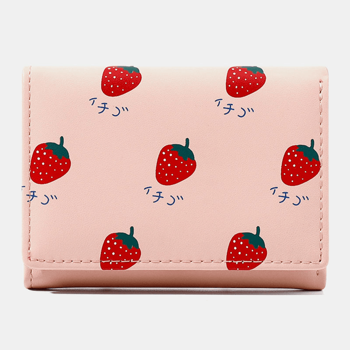 Women 7 Card Slots Trifold Fruit Printed Wallet - MRSLM