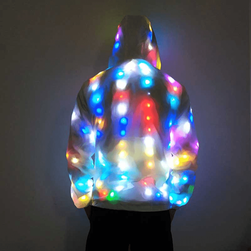 Colorful Leds Halloween Party Light Abrigo Chaqueta Cool Clothing Dance Coat - MRSLM