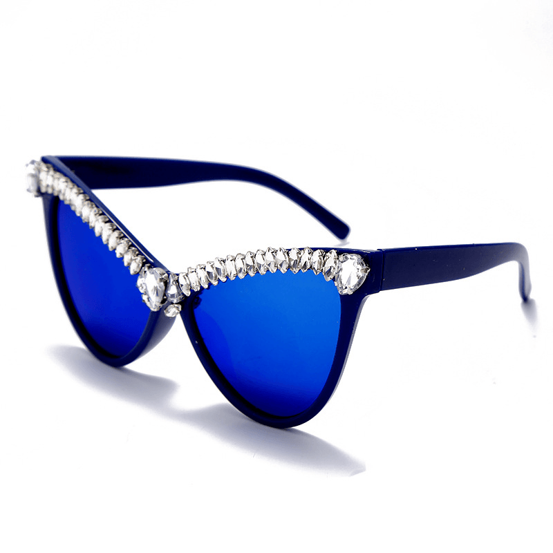 Handmade Rhinestone Fashion Cat Eye Sunglasses - MRSLM