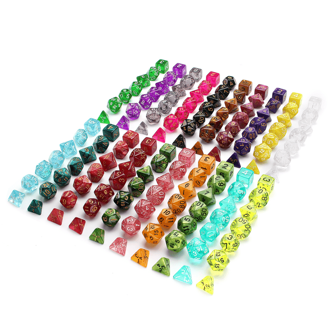 140Pcs/280Pcs Polyhedral Dices for Dungeons & Dragons Desktop Games with Storage Bags - MRSLM