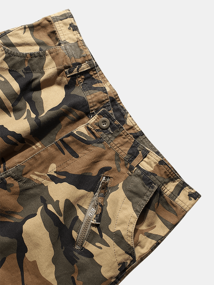 Mens Camo Utility Street 100% Cotton Tie Cuff Cargo Pants - MRSLM